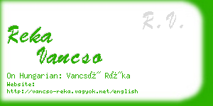 reka vancso business card